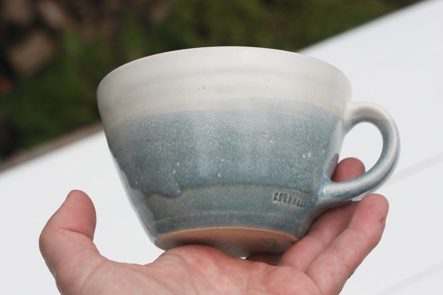 Stormy Day glazed Mug 14oz 400ml Large Mug in Blue and White Glaze