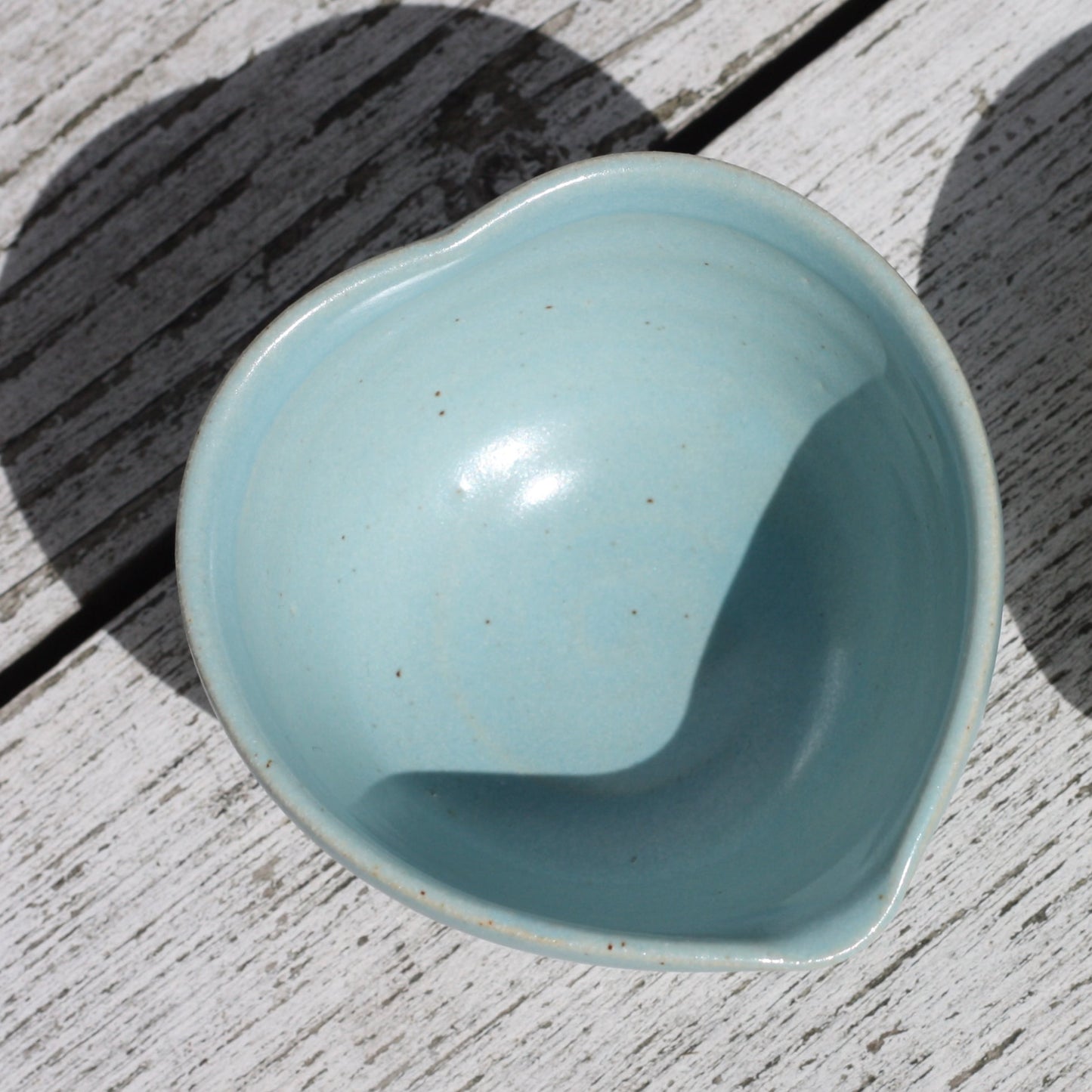 Heart Dish Small Blue or White Stoneware  ..Wheel thrown pot