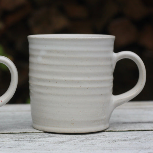 350ml 13 oz Mug White glaze handmade pottery ceramic cup