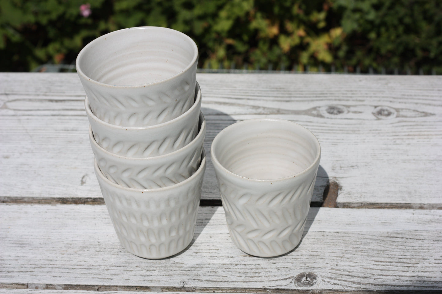 350ml 12 oz Carved Pottery Latte Cup Handle free Mug handmade stacking ceramic cup beaker tumbler K