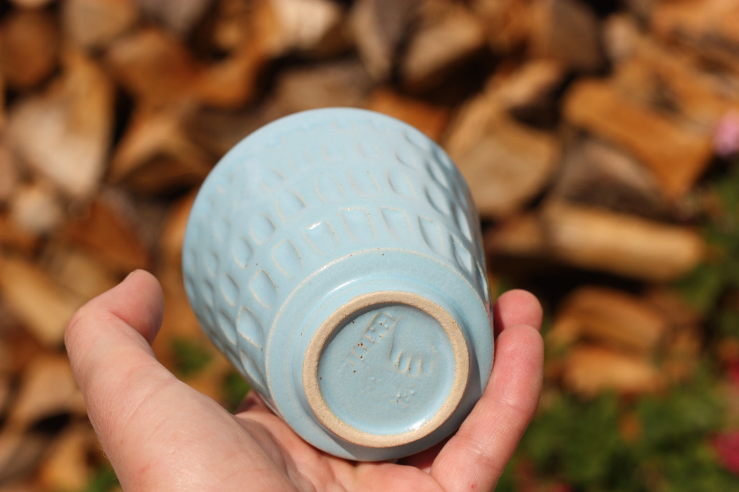 350ml 12 oz Carved Pottery Latte Cup Handle free Mug handmade stacking ceramic cup beaker tumbler C
